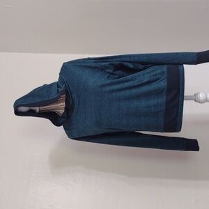 Mondetta Subtle Luxury Teal Hooded Pullover Long Sleeve Top Size S